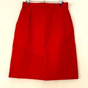 Evan Davies Red Leather skirt , Vintage red leather skirt